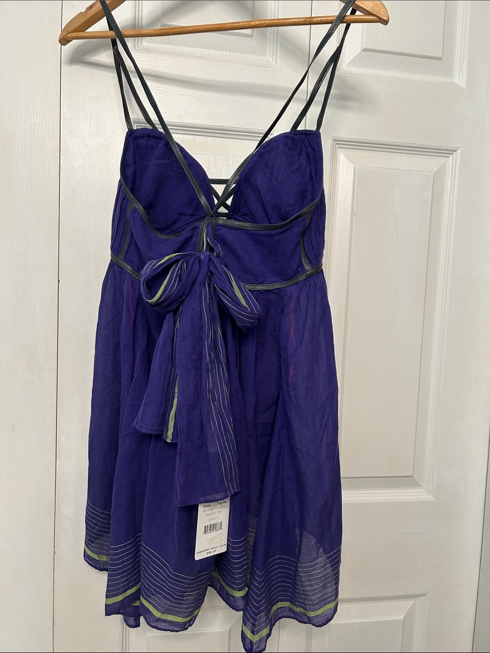 Freepeople Purple Strappy Babydoll Dress with Bow